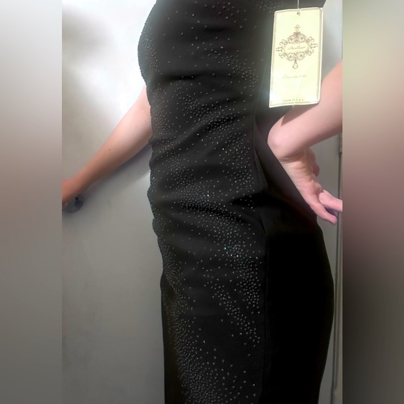 Bodycon Black beaded elegant Evening wear mermaid dress size medium - Picture 1 of 16